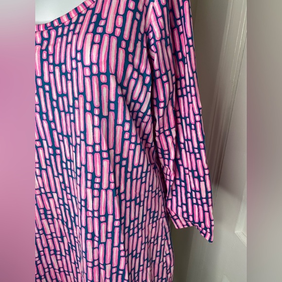 LILLY PULITZER Pink and Blue Geometric Pattern Dress - Picture 3 of 7